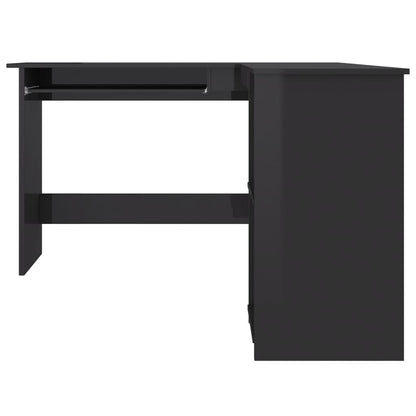 Hoekbureau L-Vormig 120X140X75 Cm Bewerkt Hout Hoogglans zwart