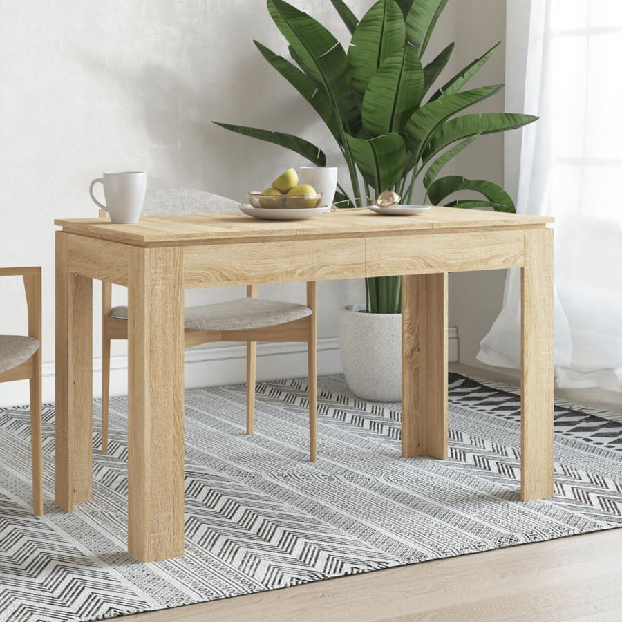 Eettafel 120x60x76 cm bewerkt hout sonoma eikenkleurig Sonoma eiken