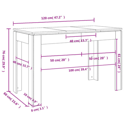 Eettafel 20X60X76 Cm Spaanplaat Betongrijs