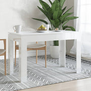 Dining Table 120x60x76 cm treated wood high gloss white