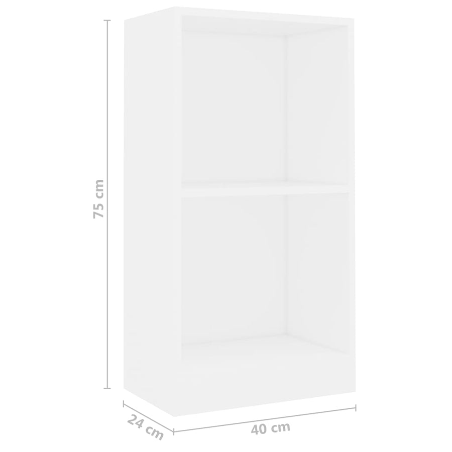 Boekenkast 40x24x75 cm bewerkt hout wit
