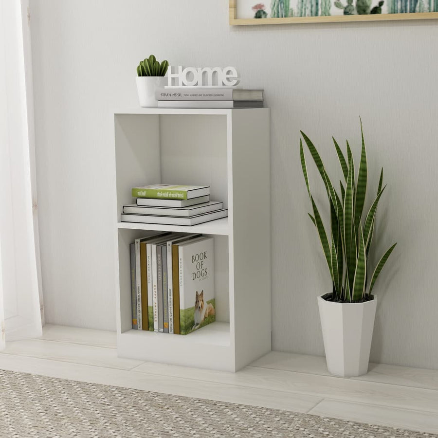 Boekenkast 40x24x75 cm bewerkt hout wit