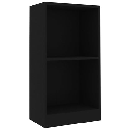 Boekenkast 40x24x75 cm bewerkt hout zwart