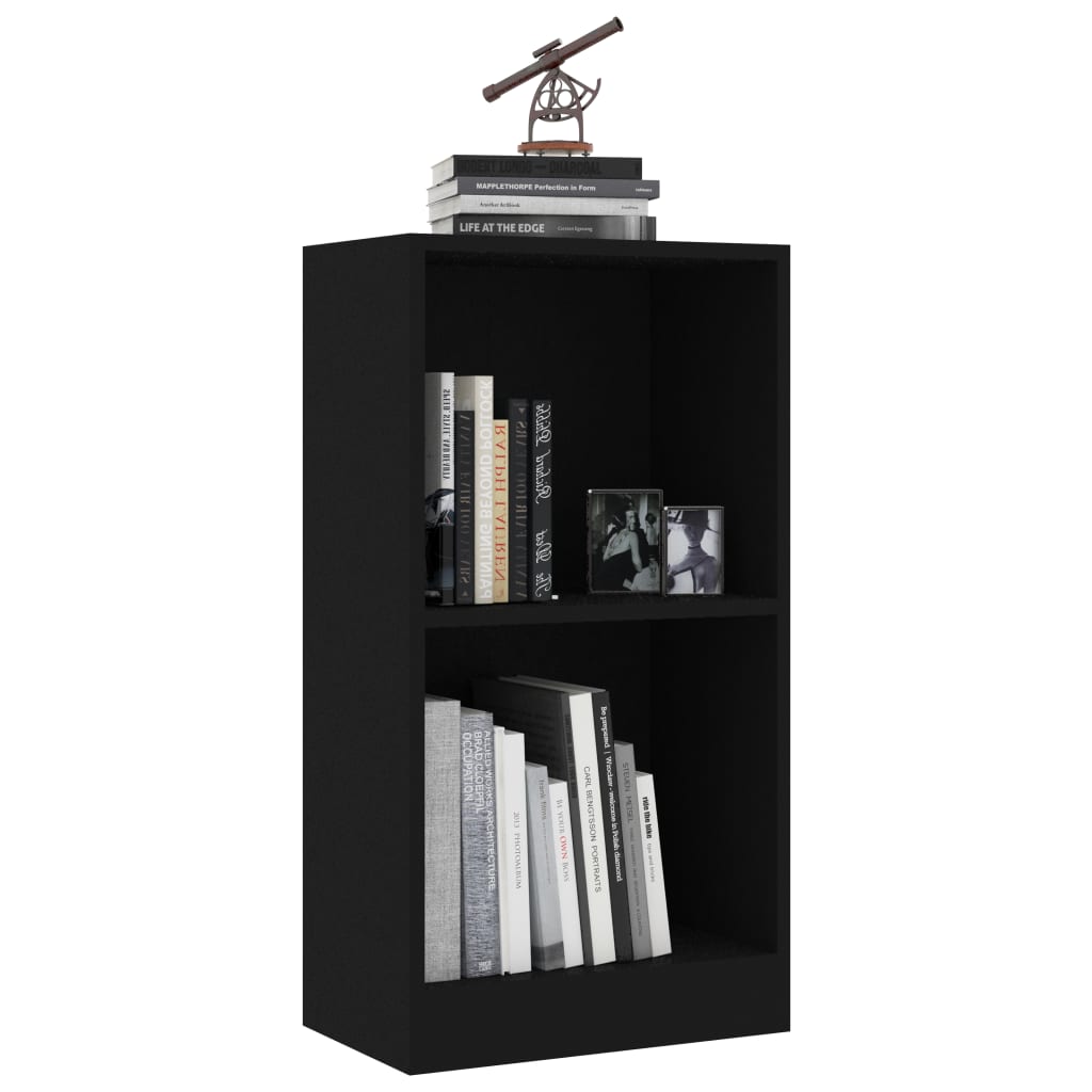 Boekenkast 40x24x75 cm bewerkt hout zwart
