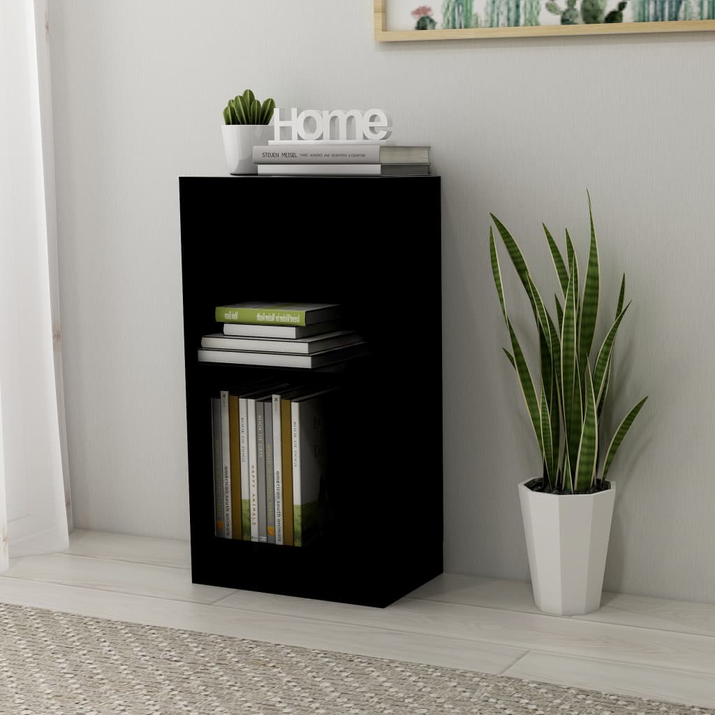 Boekenkast 40x24x75 cm bewerkt hout zwart