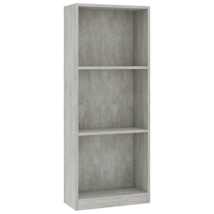 Boekenkast Met 3 Schappen Bewerkt Hout 40 x 24 x 108 cm Betongrijs