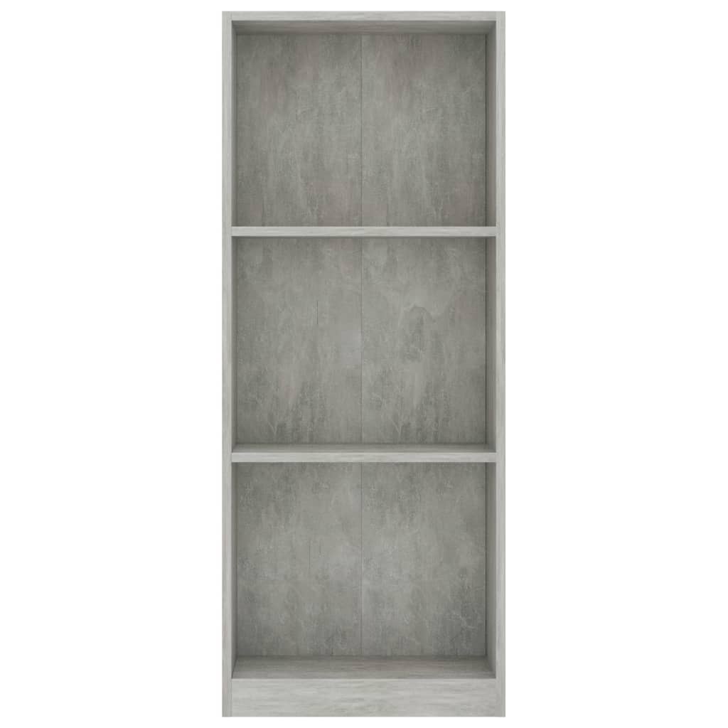Boekenkast Met 3 Schappen Bewerkt Hout 40 x 24 x 108 cm Betongrijs