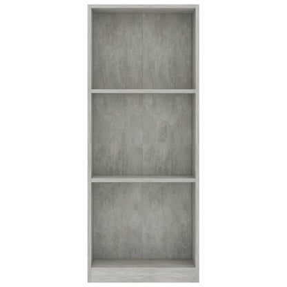 Boekenkast Met 3 Schappen Bewerkt Hout 40 x 24 x 108 cm Betongrijs