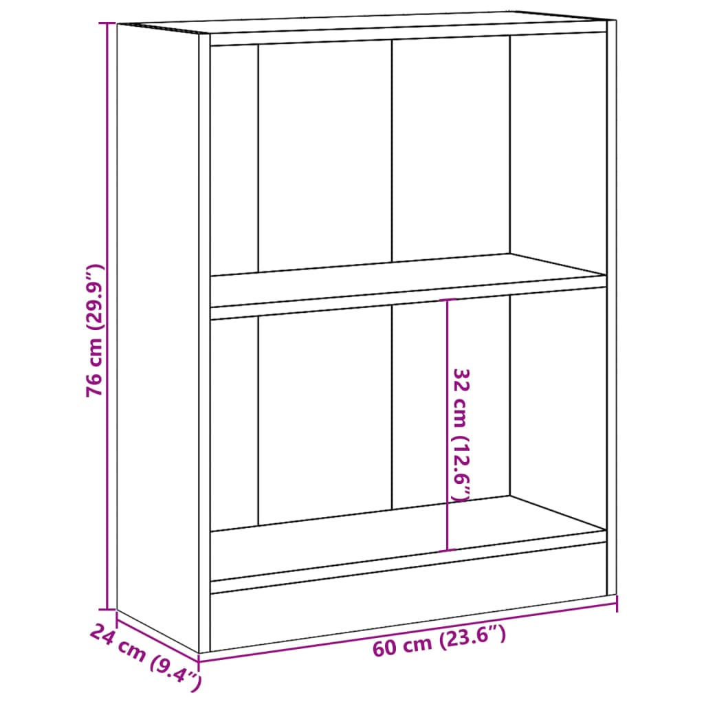 Boekenkast 60X24X Bewerkt Hout Wit 60 cm