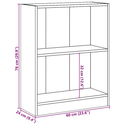 Boekenkast 60X24X Bewerkt Hout Wit 60 cm