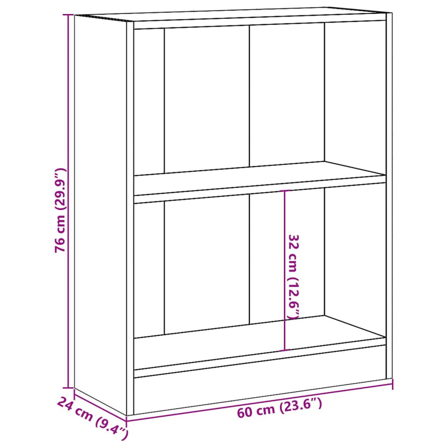 Boekenkast 60X24X Bewerkt Hout Wit 60 cm
