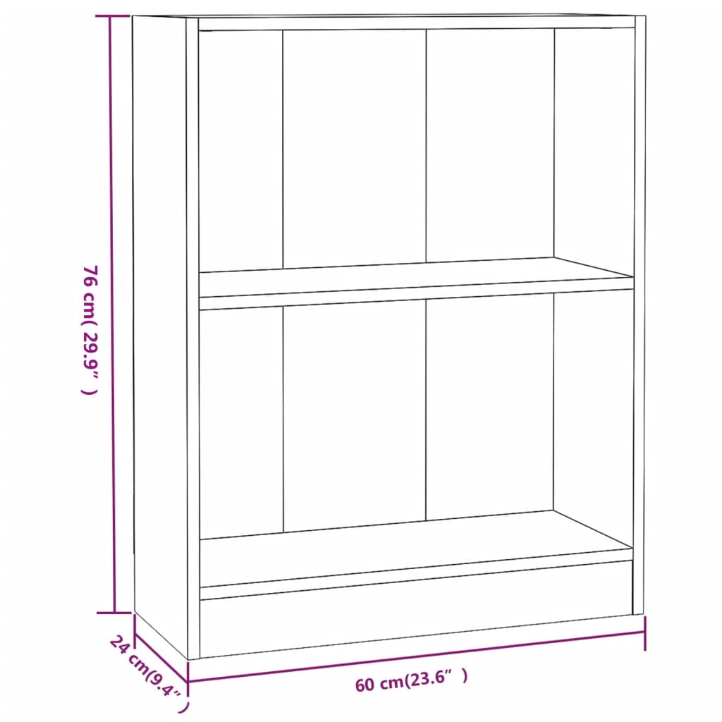 Boekenkast Bewerkt Hout 60 x 24 x 76 cm Zwart