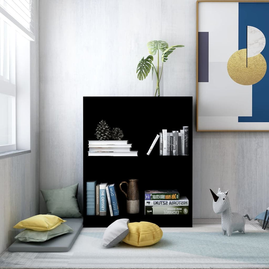 Boekenkast Bewerkt Hout 60 x 24 x 76 cm Zwart