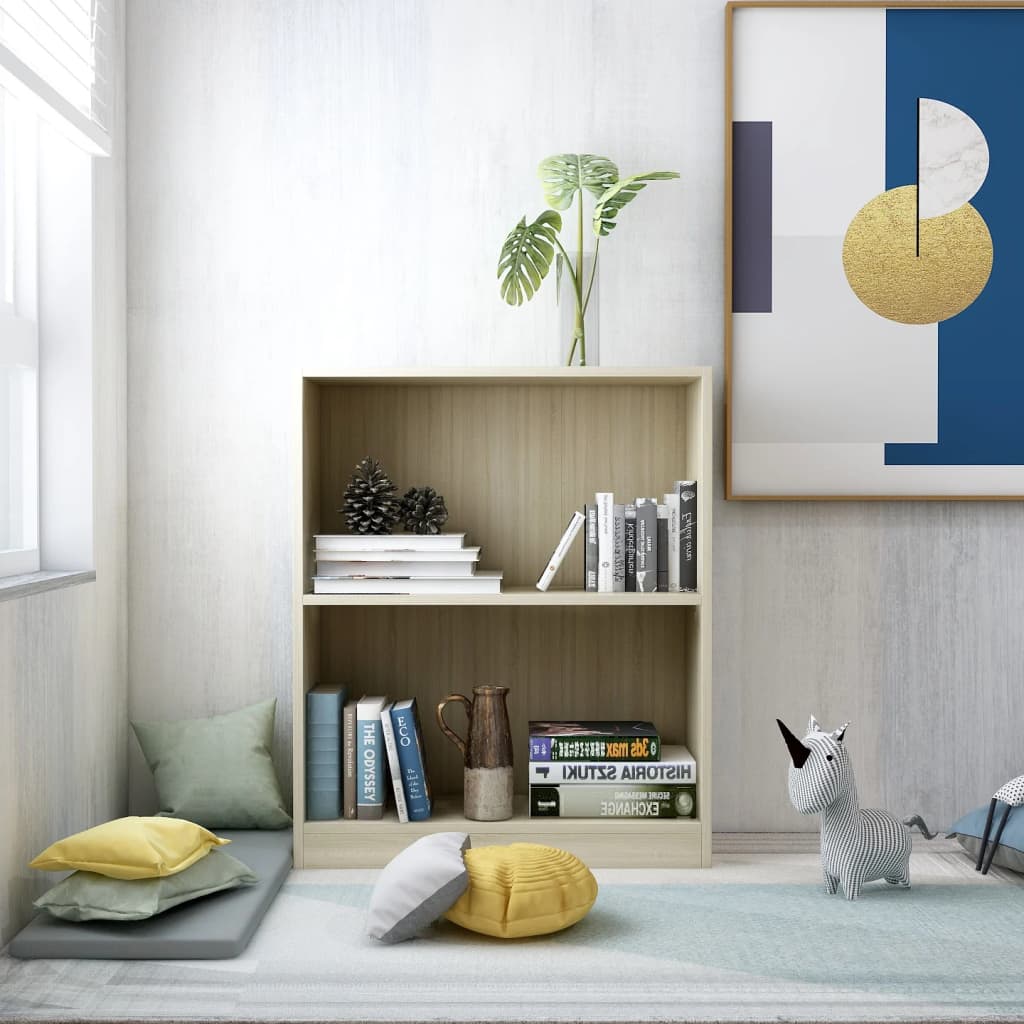 Boekenkast Bewerkt Hout Kleurig 60 x 24 x 76 cm Sonoma eiken