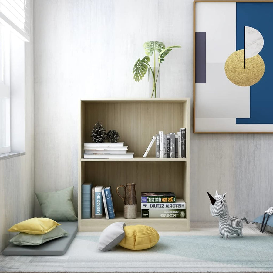 Boekenkast Bewerkt Hout Kleurig 60 x 24 x 76 cm Sonoma eiken