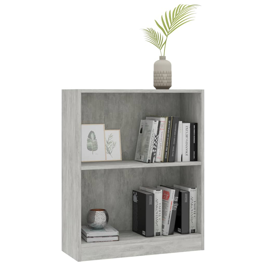 Boekenkast Bewerkt Hout 60 x 24 x 76 cm Betongrijs