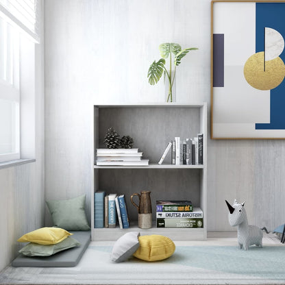 Boekenkast Bewerkt Hout 60 x 24 x 76 cm Betongrijs