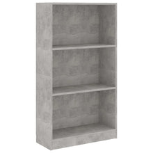 Boekenkast Met 3 Schappen Bewerkt Hout 60 x 24 x 109 cm Betongrijs