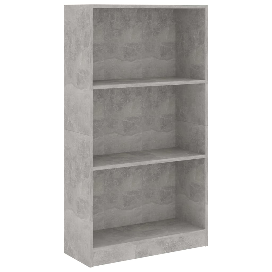 Boekenkast Met 3 Schappen Bewerkt Hout 60 x 24 x 109 cm Betongrijs