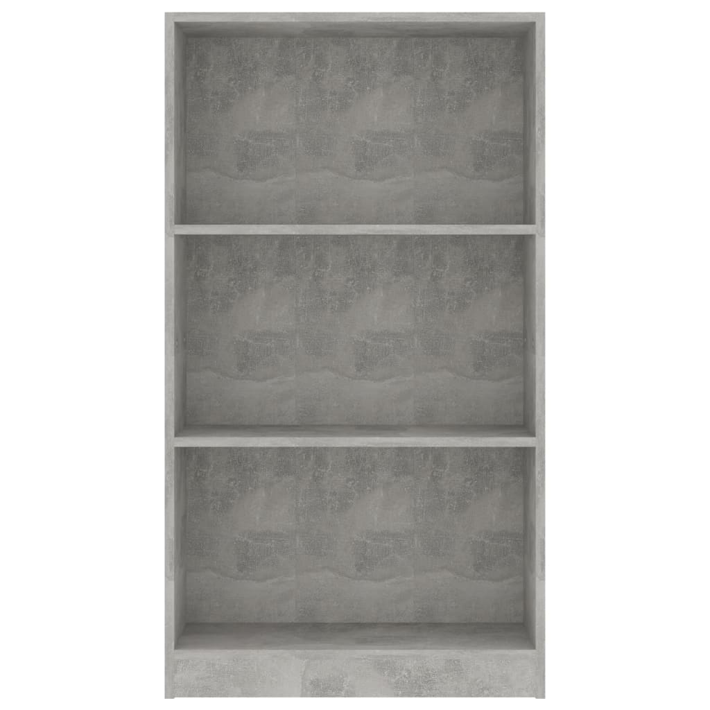 Boekenkast Met 3 Schappen Bewerkt Hout 60 x 24 x 109 cm Betongrijs