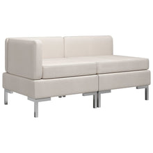 2-Delig Bankstel Stof Crème Middenbank + hoekbank