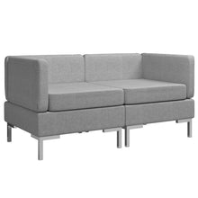 Hoekbanken 2 St Met Kussens Sectioneel Stof Lichtgrijs 2x corner sofas