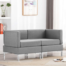 Hoekbanken 2 St Met Kussens Sectioneel Stof Lichtgrijs 2x corner sofas