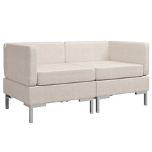 Hoekbanken 2 St Met Kussens Sectioneel Stof Crème 2x corner sofas