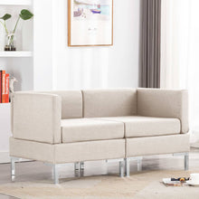 Hoekbanken 2 St Met Kussens Sectioneel Stof Crème 2x corner sofas