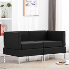 Hoekbanken 2 St Met Kussens Sectioneel Stof Zwart 2x corner sofas
