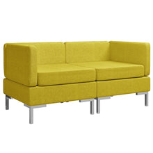 Hoekbanken 2 St Met Kussens Sectioneel Stof Geel 2x corner sofas