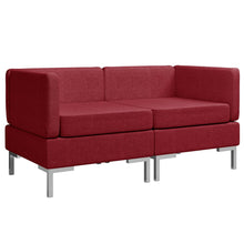 Hoekbanken 2 St Met Kussens Sectioneel Stof Wijnrood 2x corner sofas