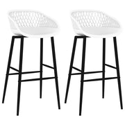 Barstoelen 2 st wit 48x47,5x95,5 cm