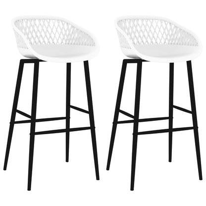 Barstoelen 2 Wit en zwart