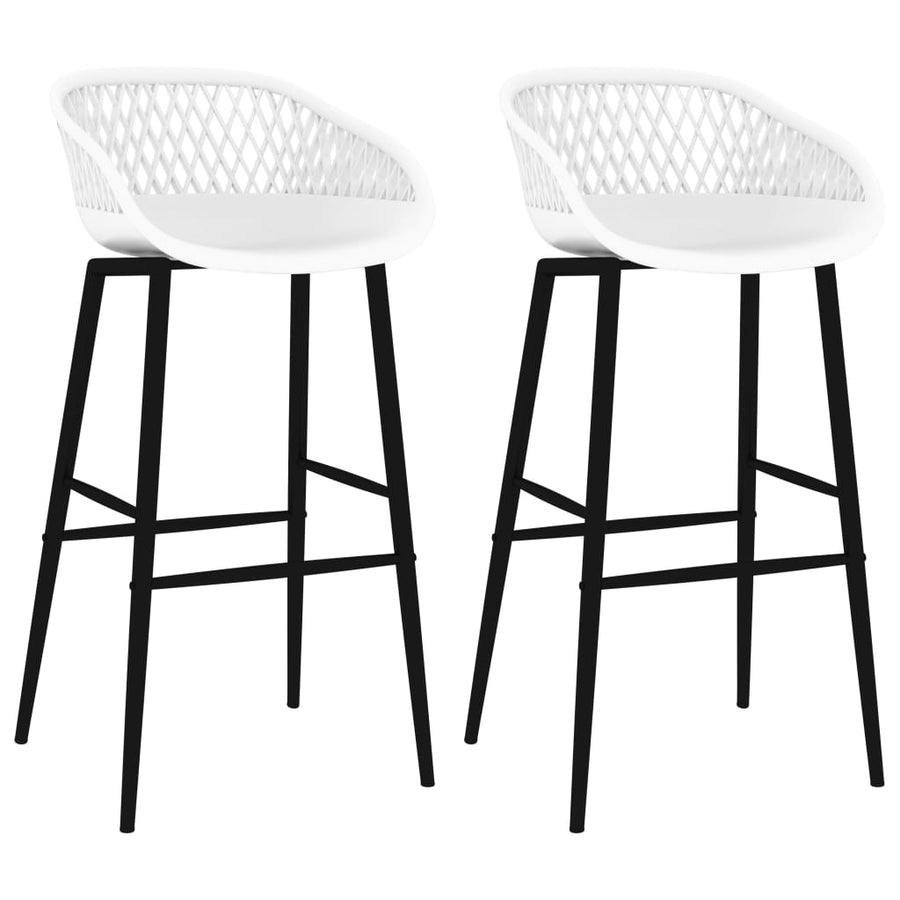 Barstoelen 2 Wit en zwart