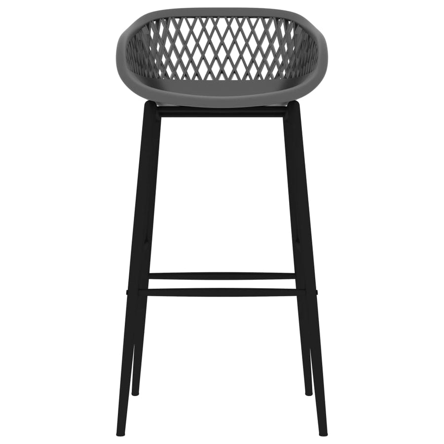Barstoelen 2 Grijs en zwart