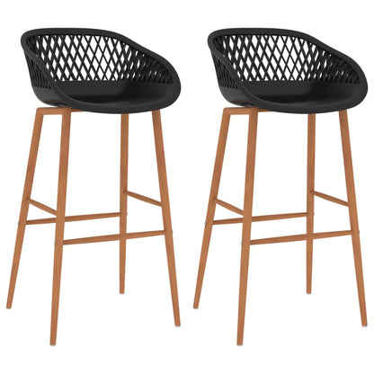 Barstoelen 2 Zwart en bruin