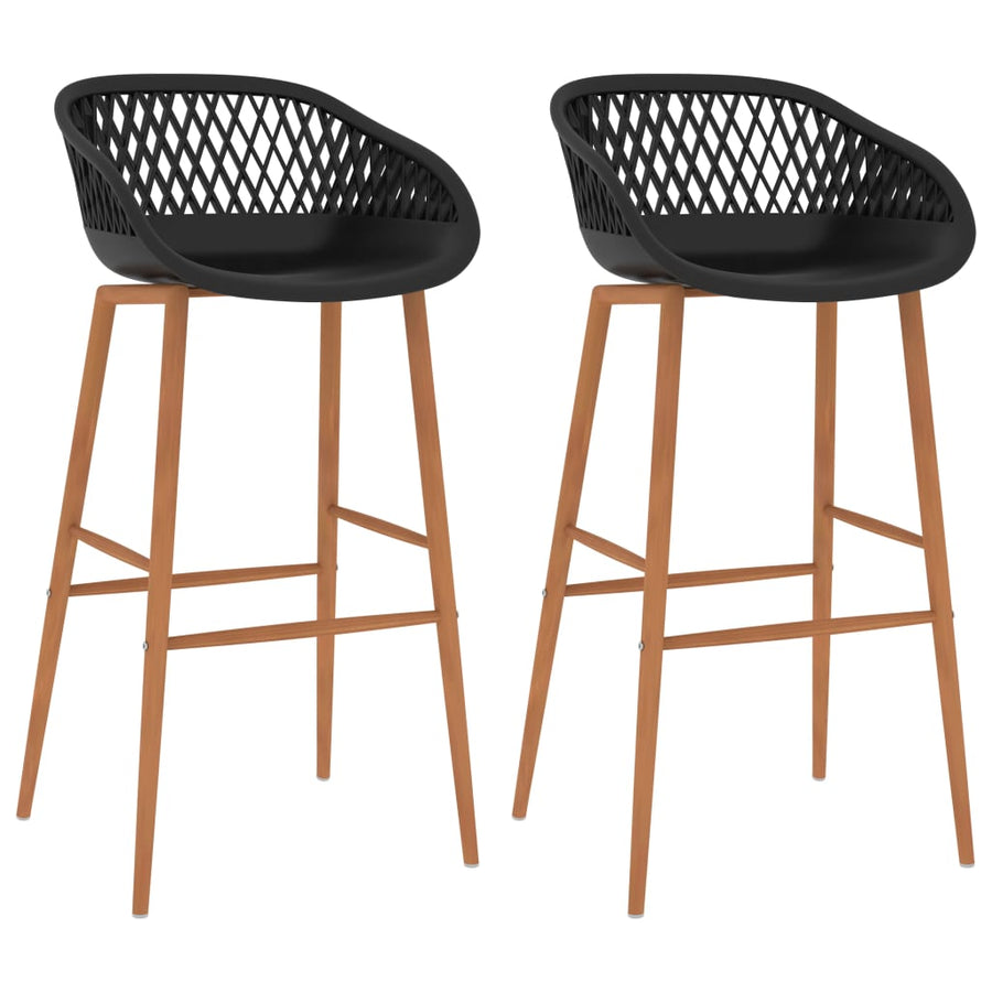 Barstoelen 2 Zwart en bruin