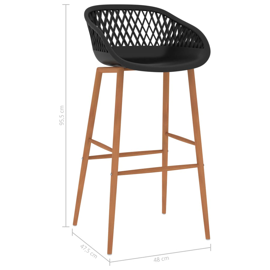 Barstoelen 2 Zwart en bruin