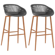 Barstoelen 2 st grijs 74.5 cm zithoogte