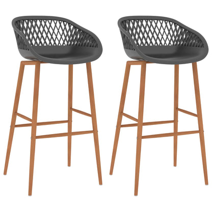 Barstoelen 2 st grijs