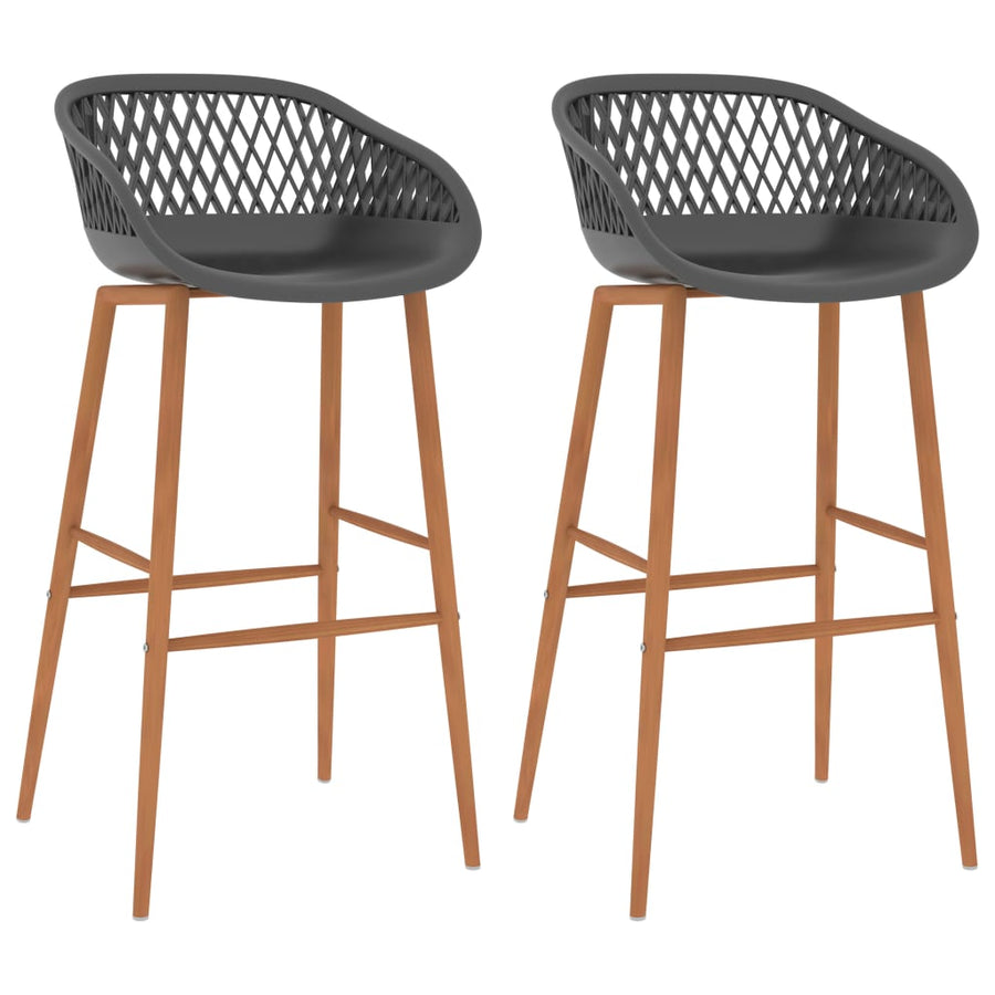 Barstoelen 2 st grijs