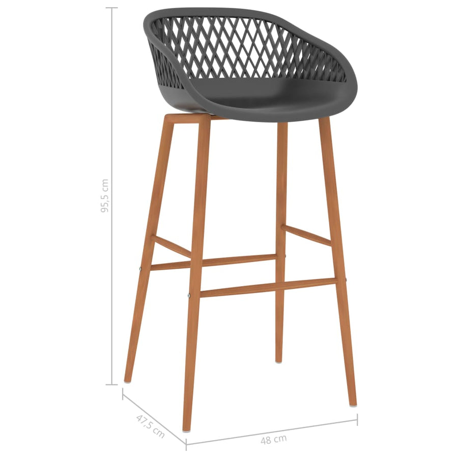 Barstoelen 2 st grijs