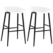 Barstoelen 2 st wit zwart