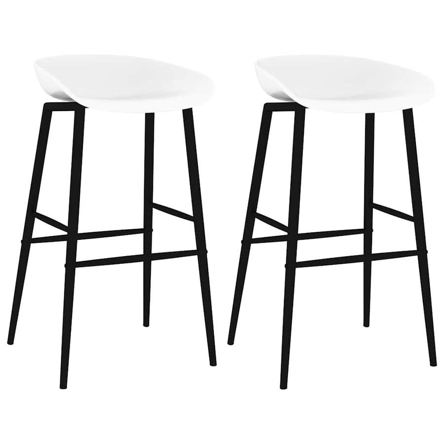 Barstoelen 2 Wit en zwart