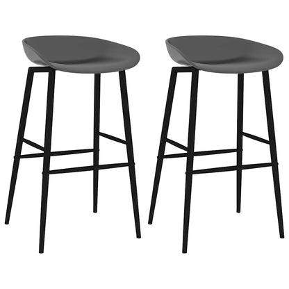 Barstoelen 2 Grijs en zwart
