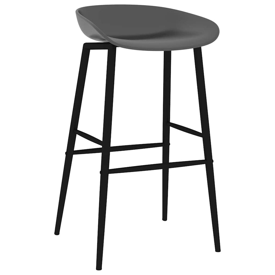Barstoelen 2 Grijs en zwart
