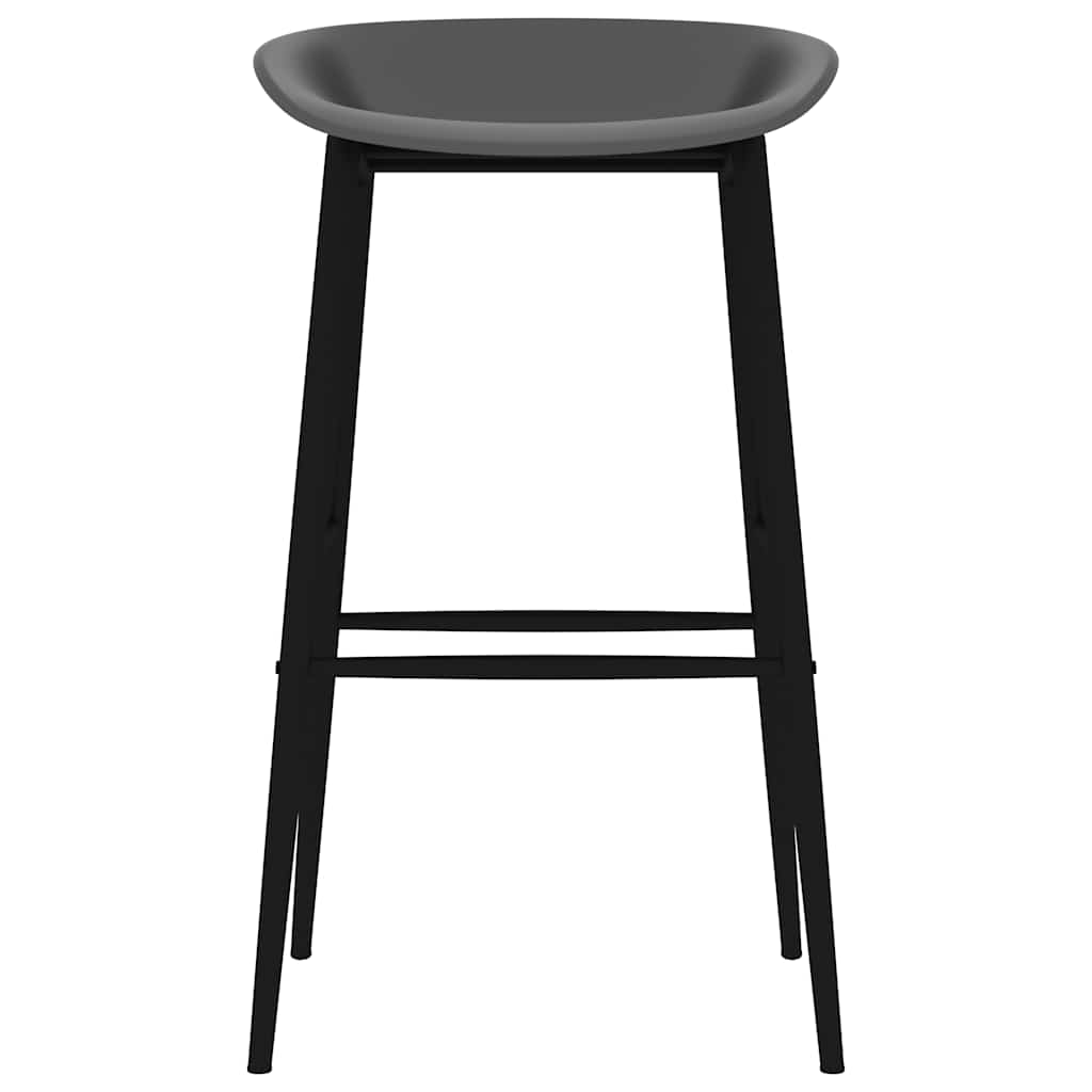 Barstoelen 2 Grijs en zwart