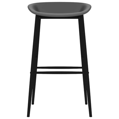 Barstoelen 2 Grijs en zwart