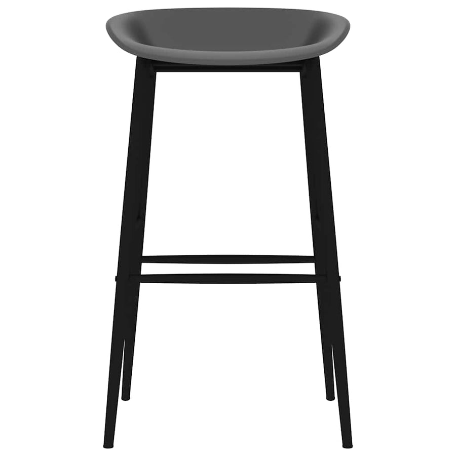 Barstoelen 2 Grijs en zwart
